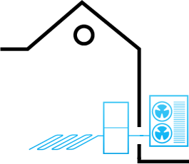 Wysokotemperaturowa pompa ciepła powietrze-woda - ikona